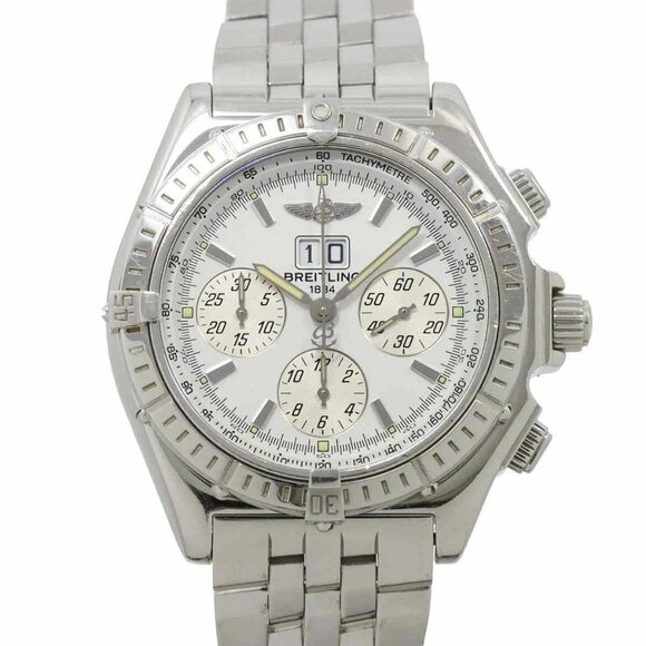 BREITLING Crosswind Big Date A44355 Chronograph White Dial Mens 90275870 - Picture 1 of 8